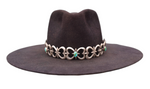 Sonoran Mountain Three Turquoise Concho Hat Band