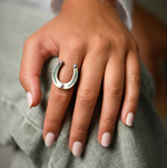 “Lucky Me” Diamond Inlay Horseshoe Ring