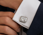 Square Baroque Diamond Pearl Cufflinks