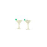 Emerald Martini Glass Stud