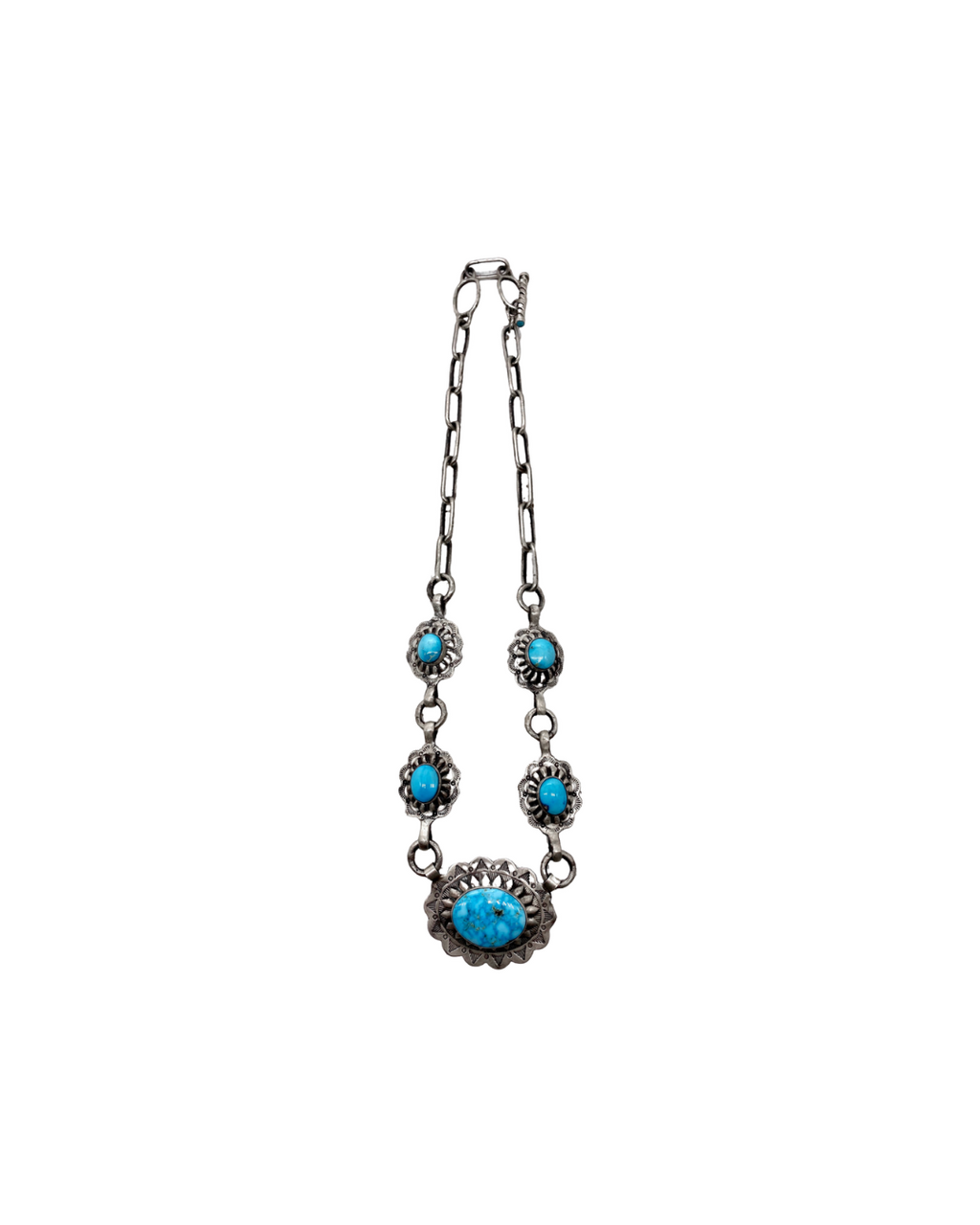 Blue Eyes Blind Concho Necklace