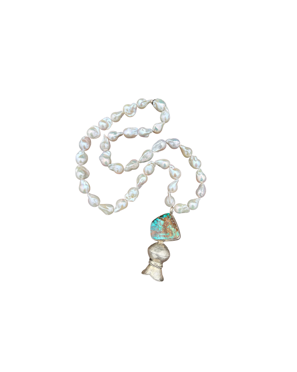 Baroque Pearl & Pilot Mountain Blossom Necklace