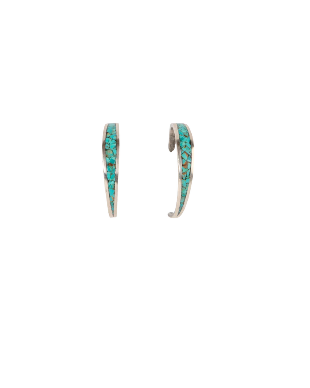 Inlay Turquoise Hoops