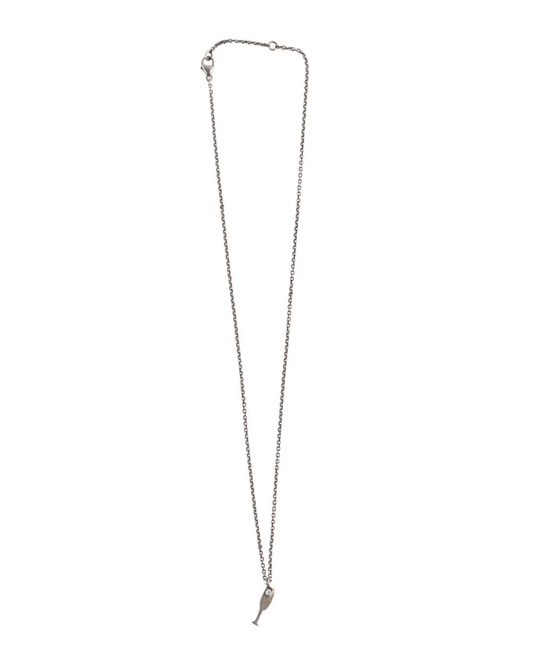 Champagne Glass Diamond Dainty Necklace
