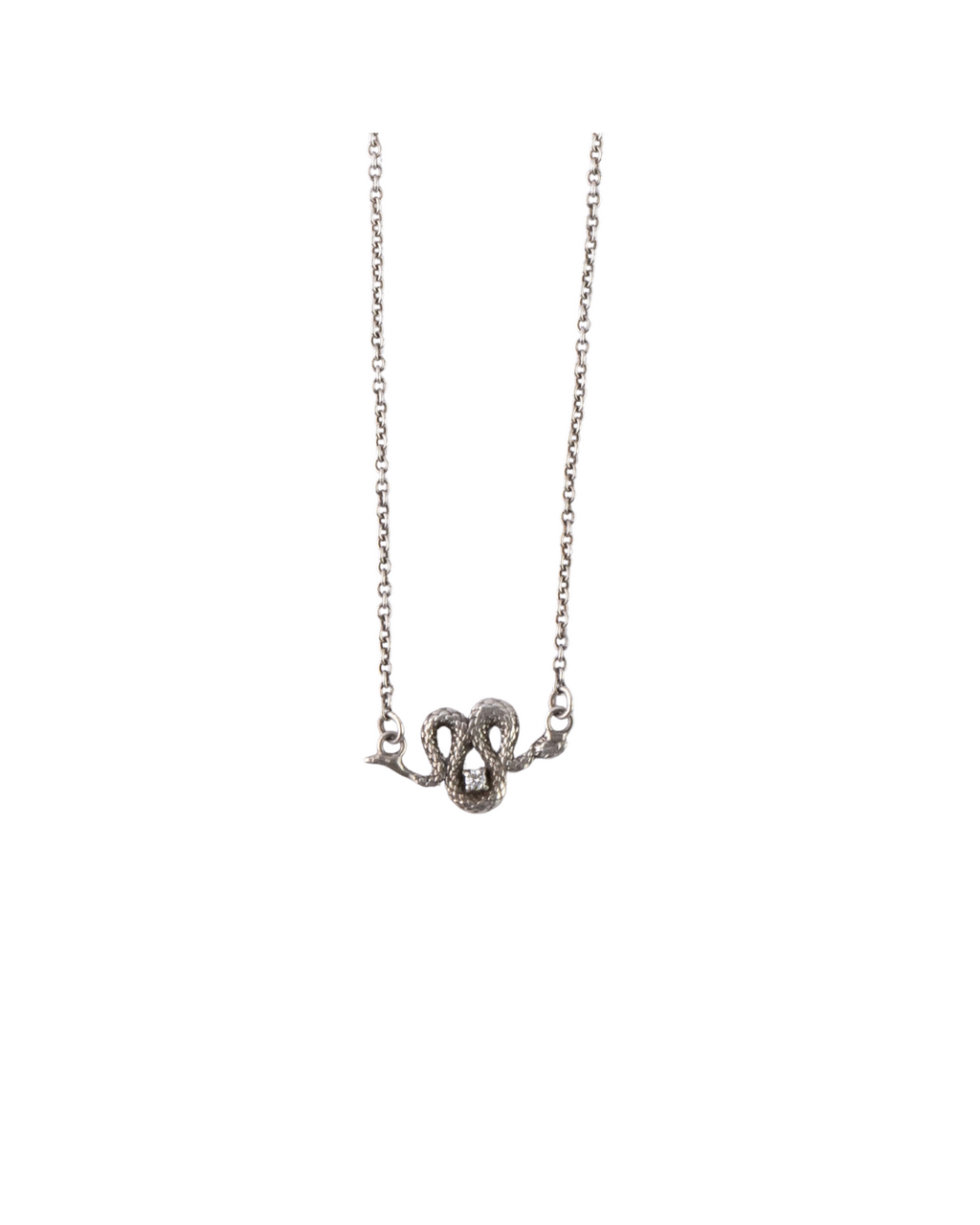 Sidewinder Snake Diamond Dainty Necklace