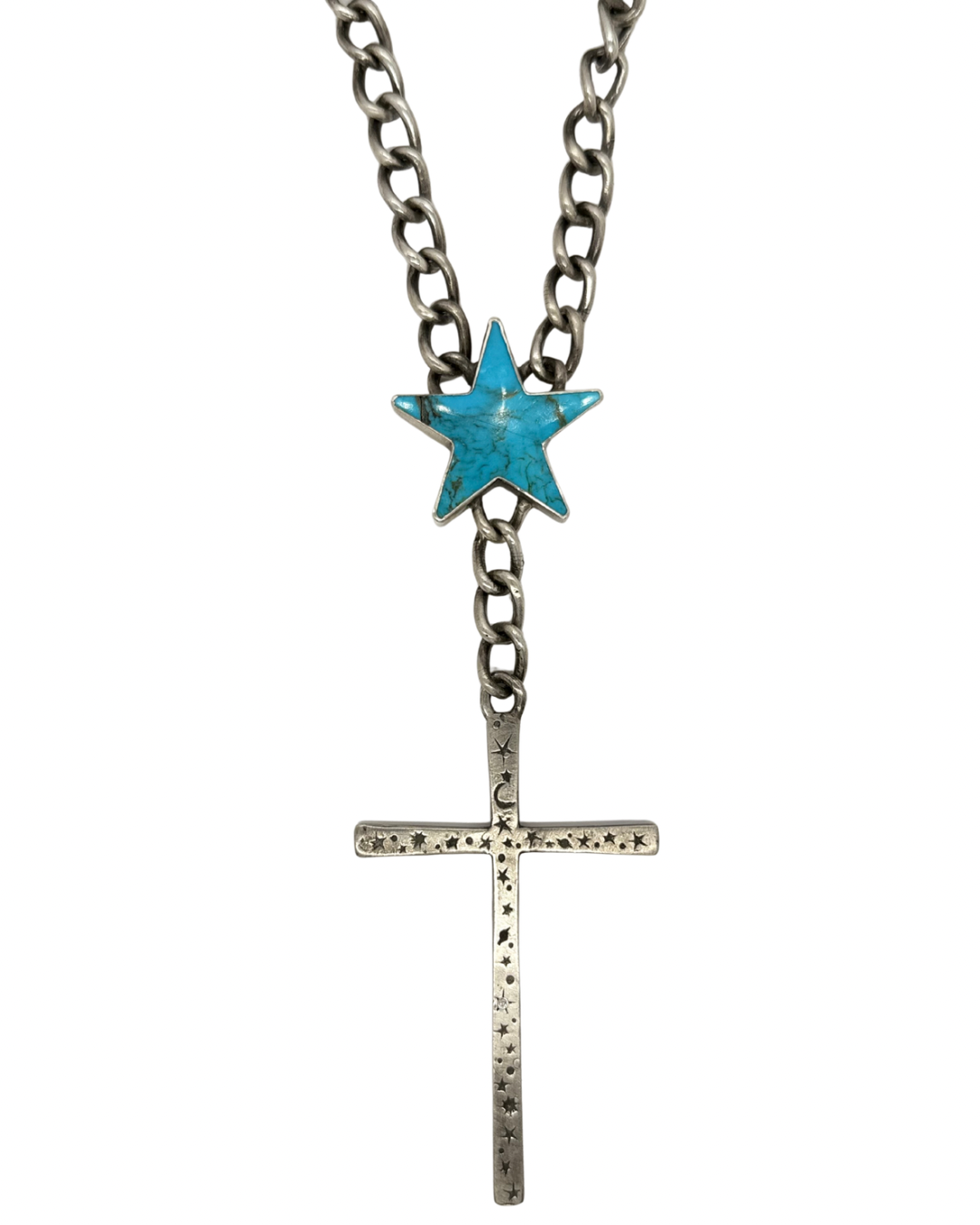Celestial Diamond Cross with Kingman Star Necklace