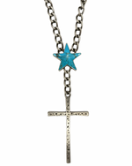 Celestial Diamond Cross with Kingman Star Necklace