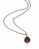 Diamond Aspen Leaf Dainty Necklace