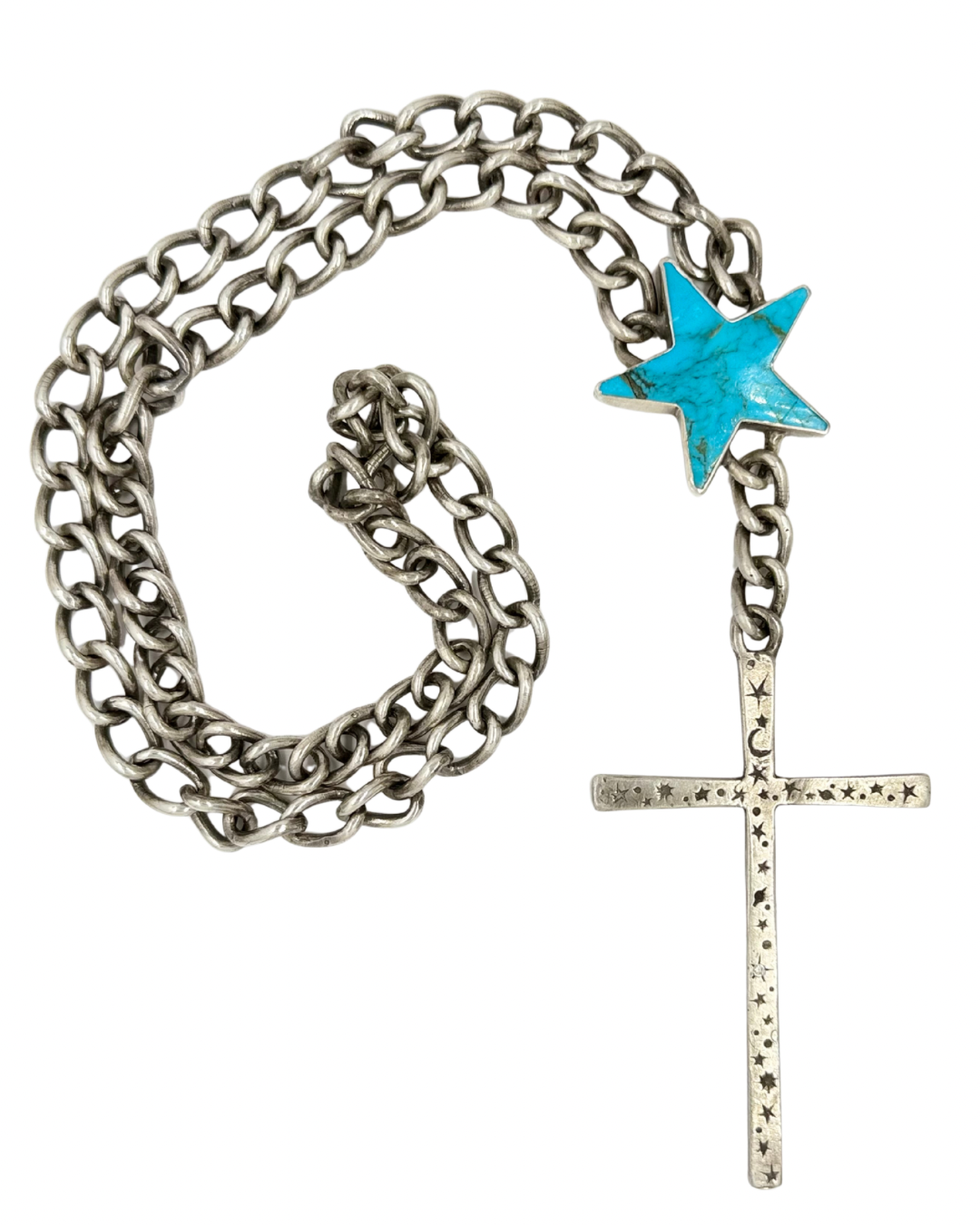 Celestial Diamond Cross with Kingman Star Necklace