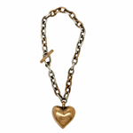 Mixed Metal Alyssa Diamond Bubble Heart Necklace