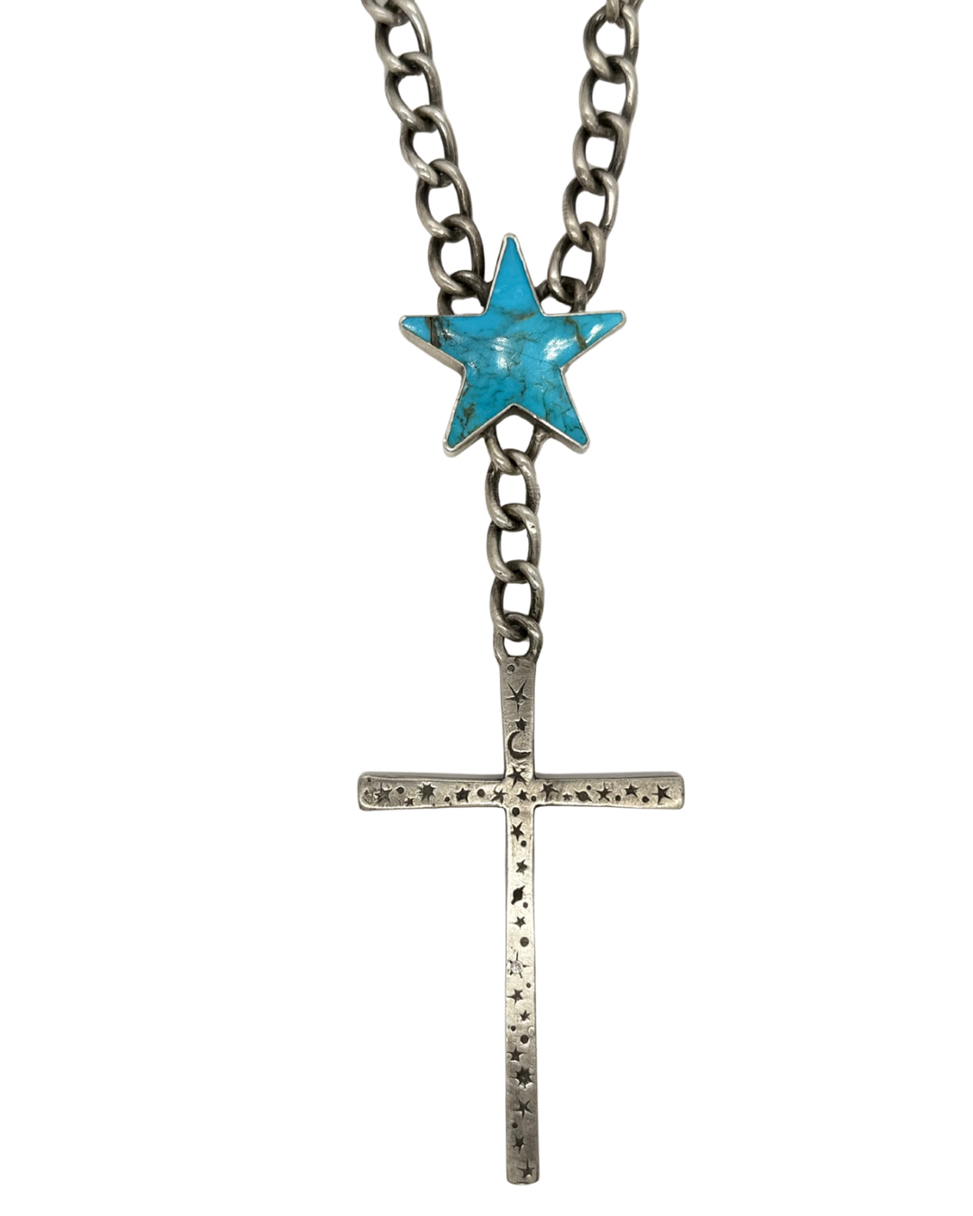 Celestial Diamond Cross with Kingman Star Necklace