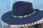 Silver Rectangle Concho Hat Band