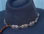 Silver Rectangle Concho Hat Band