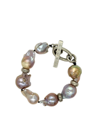 Blush Baroque Pearl Bracelet with Diamonds