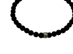 Black Round Glass Beaded Stretchy