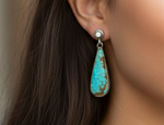 Diamond White Mountain Turquoise Earrings