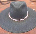 Lavender Button Knotted Pearl Hat Band