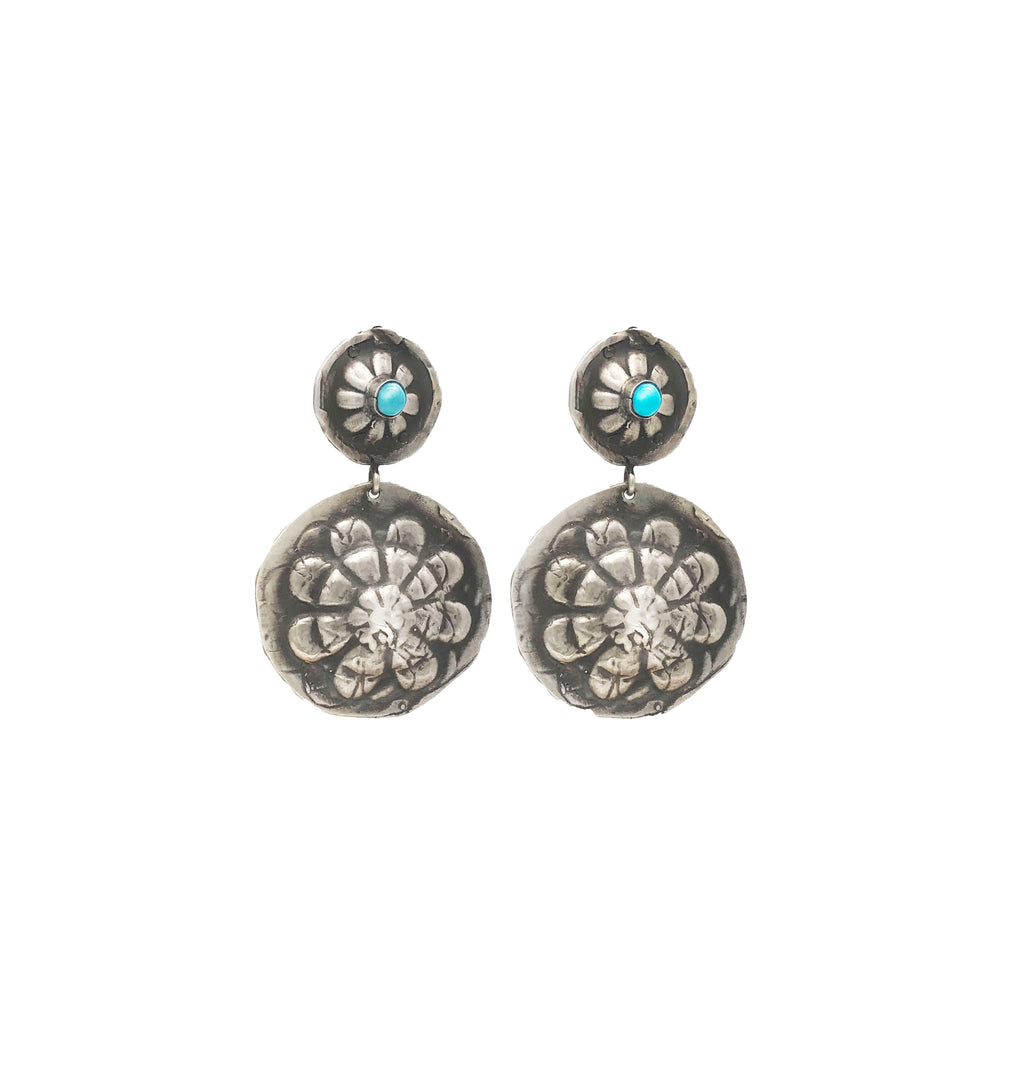 Flower Conchos with Turquoise Earrings