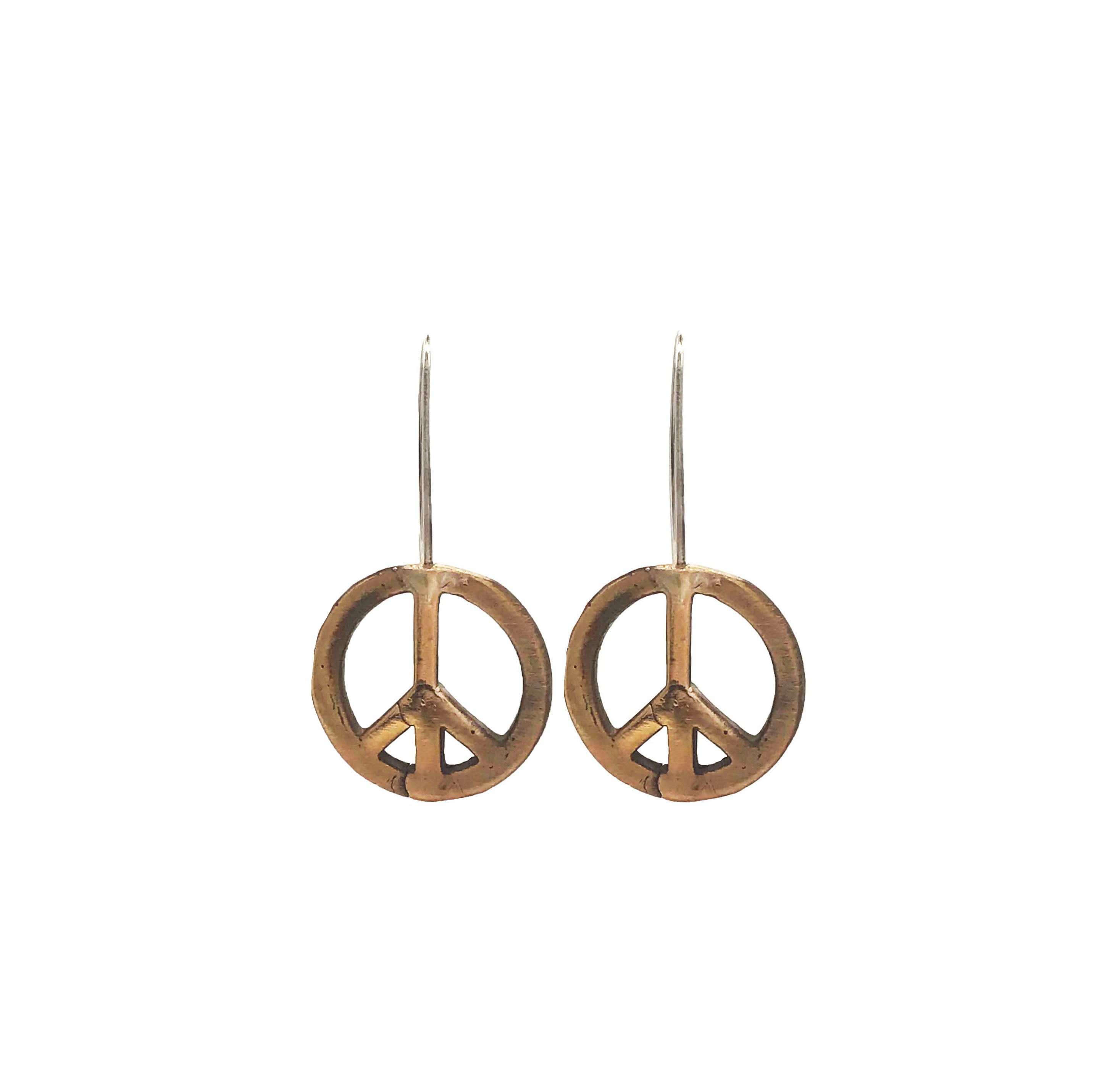 Bronze Peace Earrings