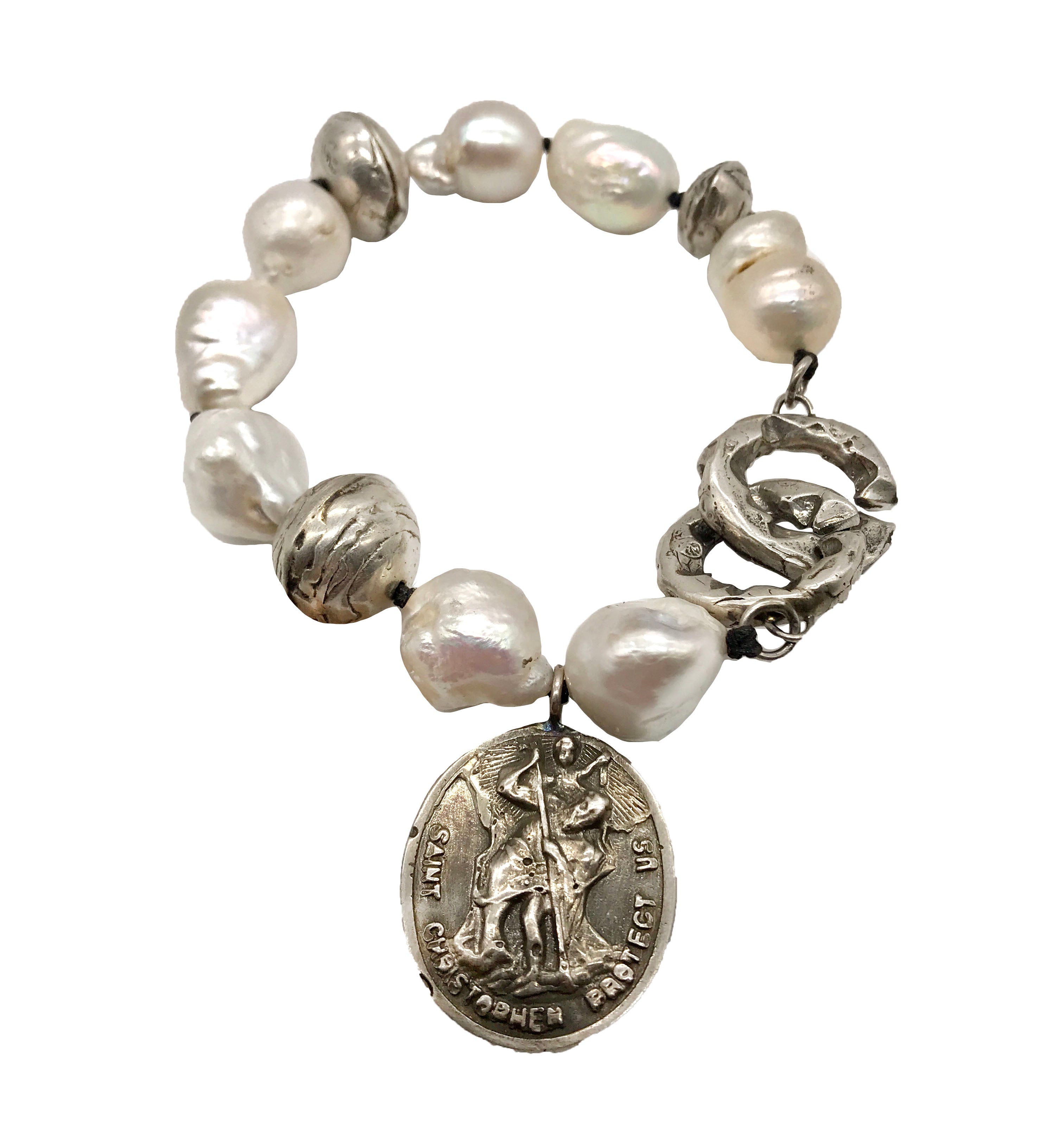 St. Christopher Pearl Bracelet