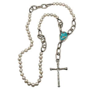 Turquoise Pearl Rosary