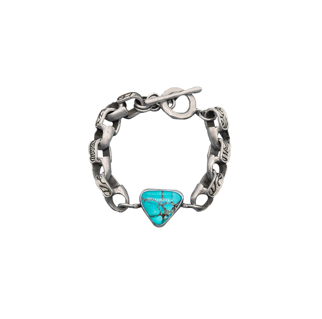 Men's Silver Spur Turquoise Bracelet
