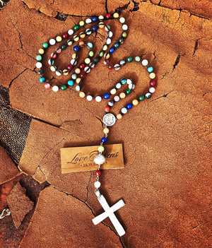 Multicolored Rosary with Cross