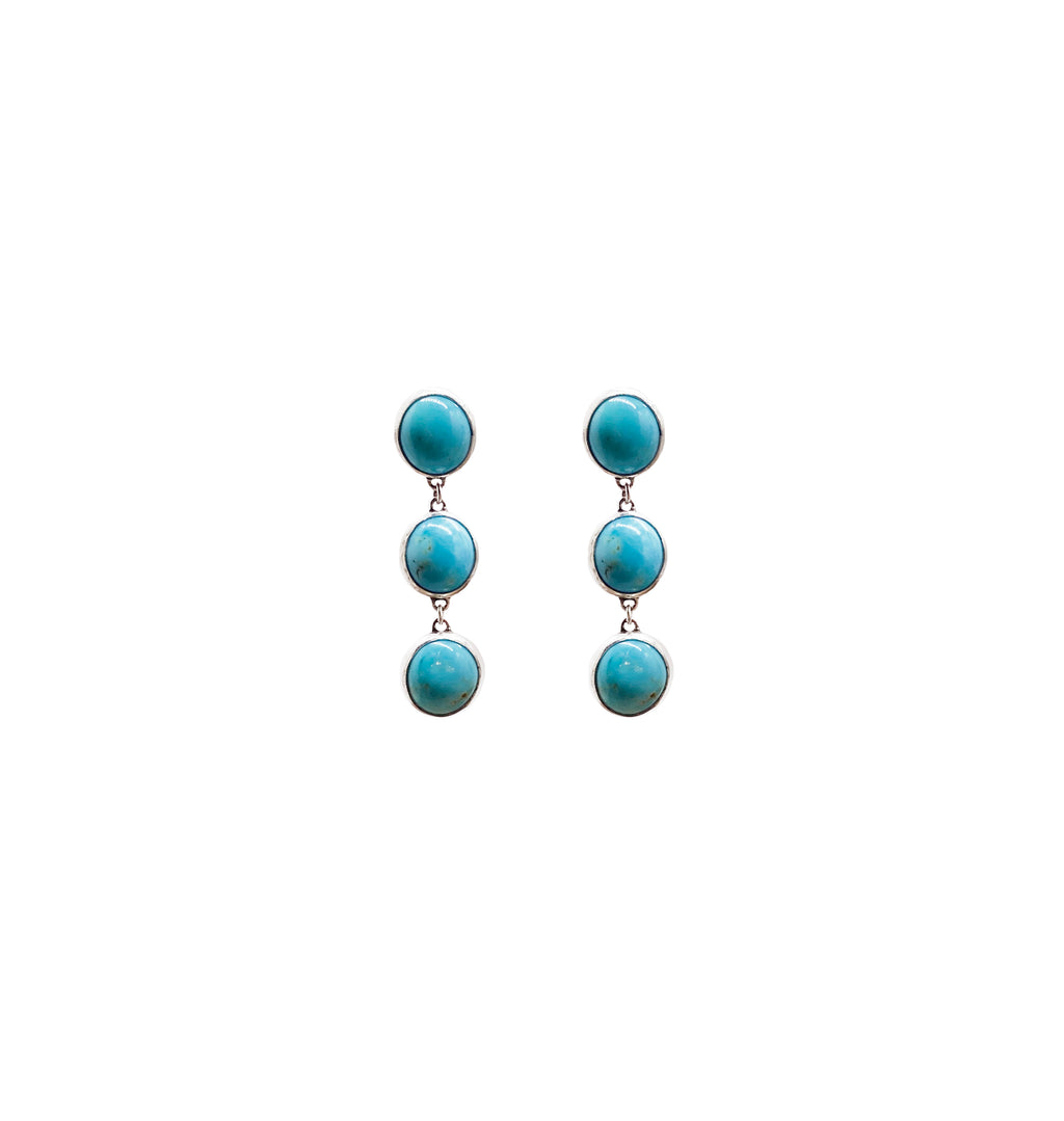 Triple Turquoise Stone Earrings